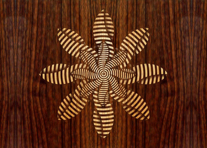 Abstract marquetry style