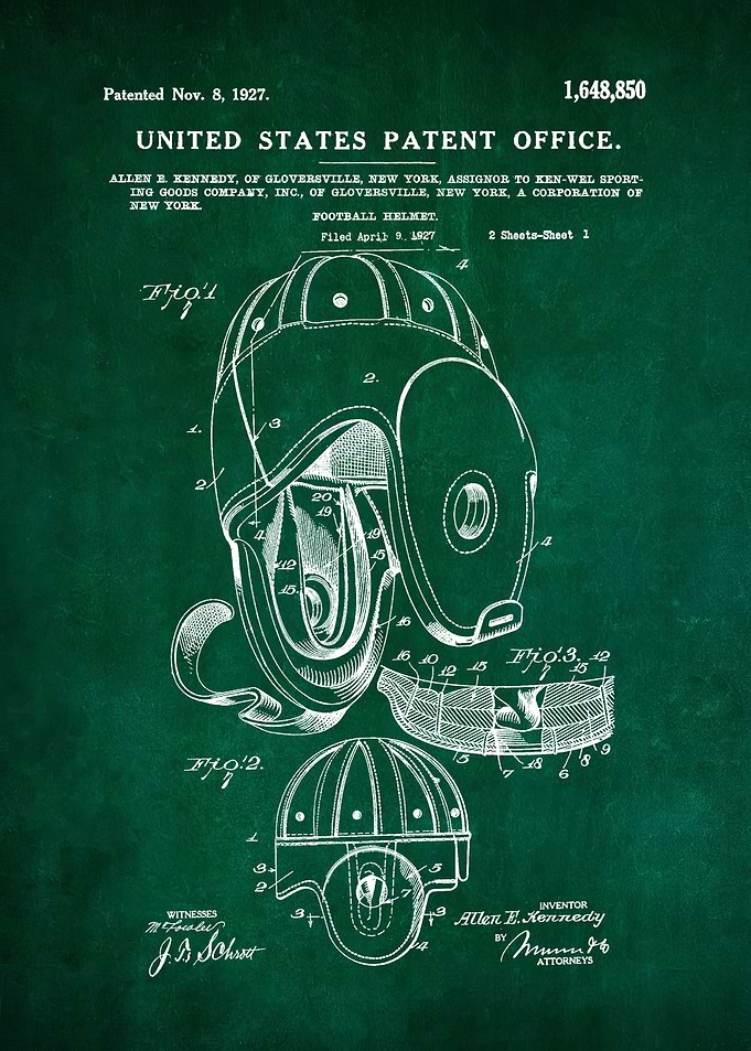 13 Football Helmet Patent