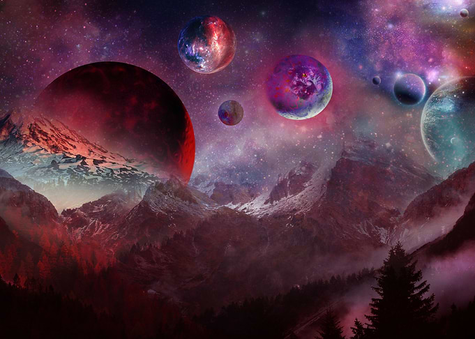 Mountains in Zy galaxy