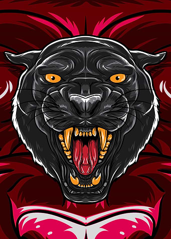 Angry Black Panther Head