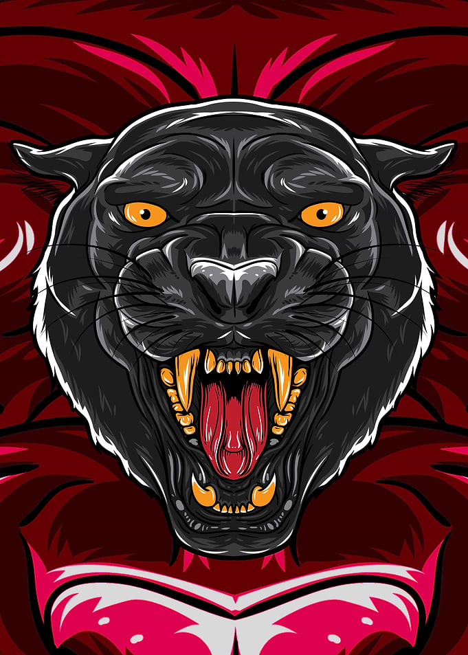 Angry Black Panther Head