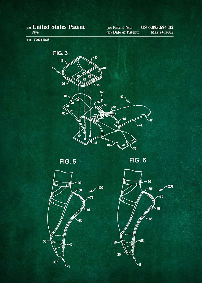 18 Ballet Toe Shoe Patent