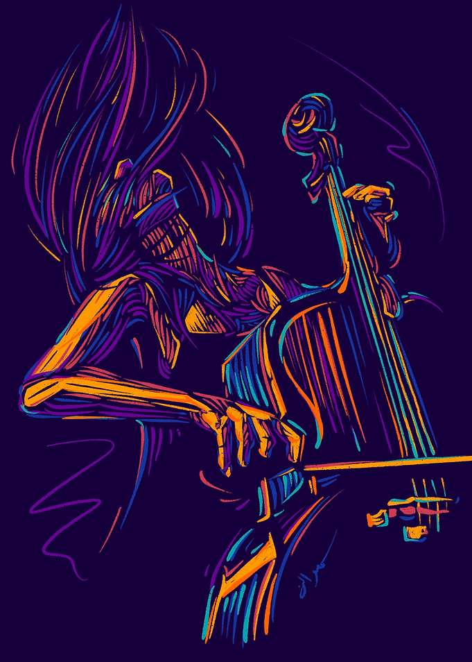 Cello girl lineart