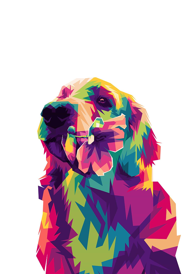 golden retriever popart