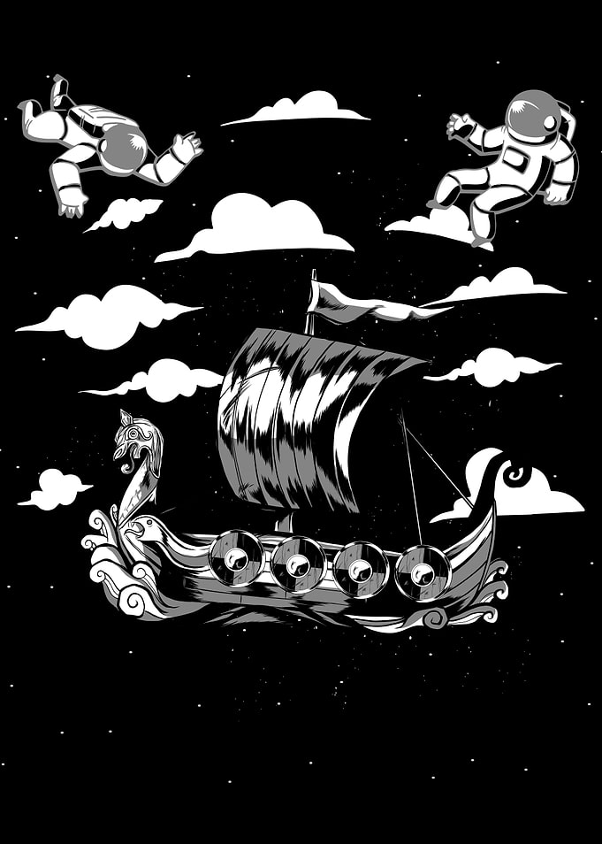 Longboat in the space