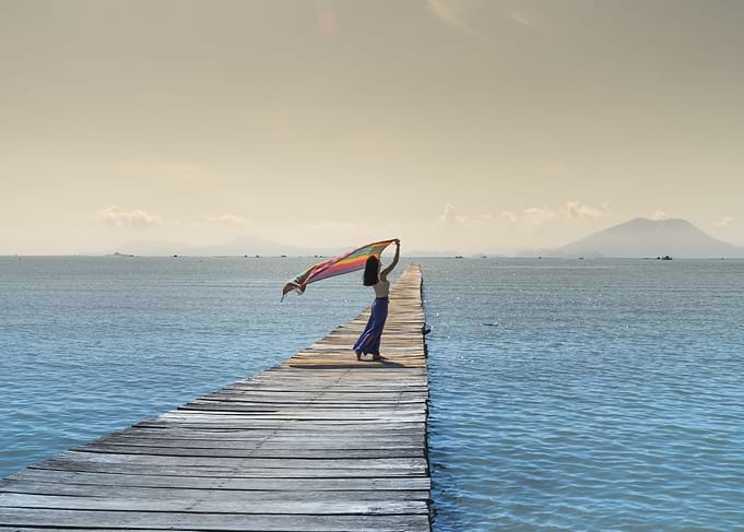 Women on a pier