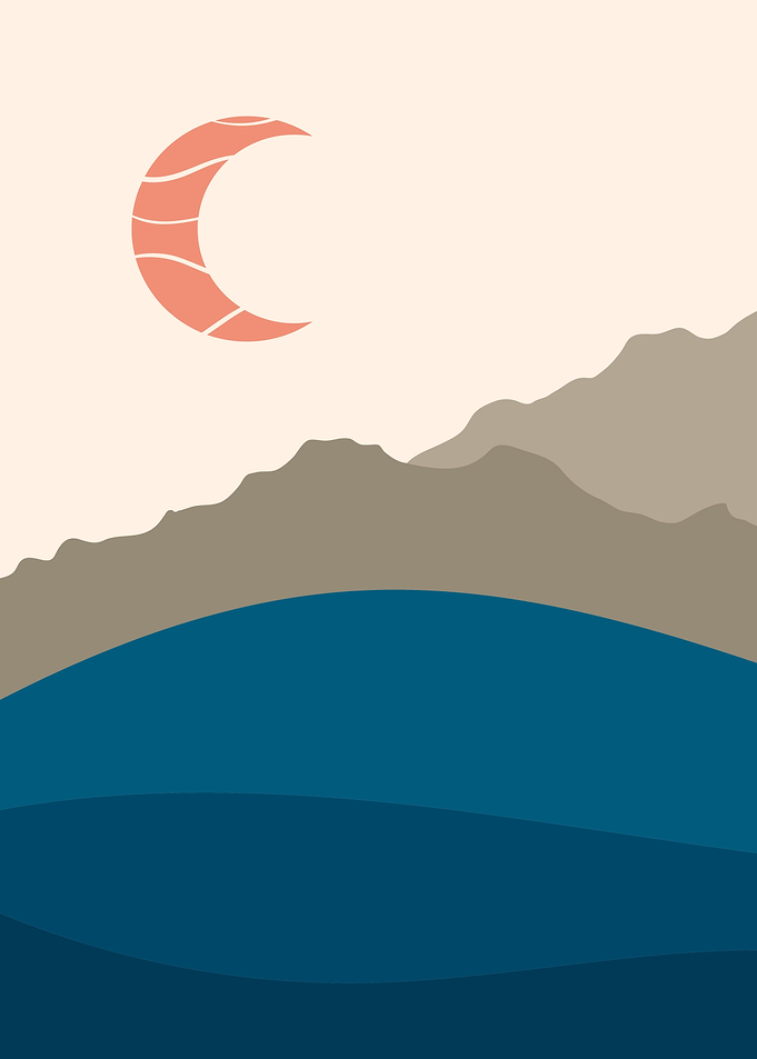 Mountain Moon Modern Art 4