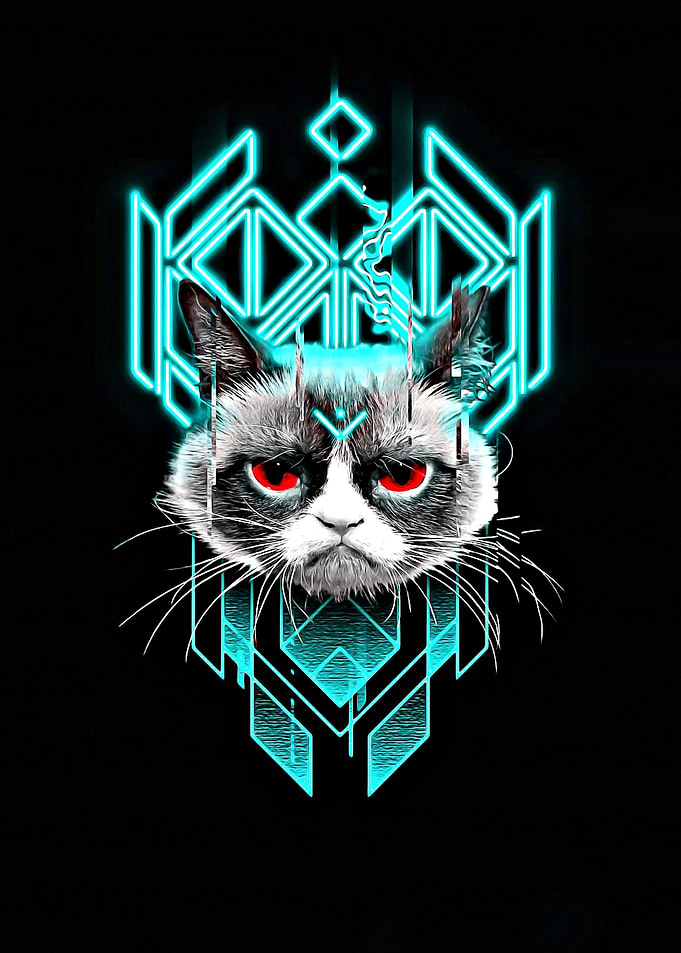 cats family neon