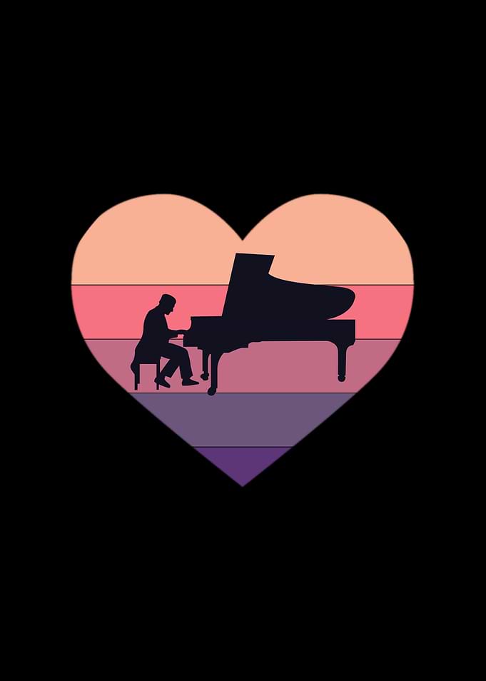 Retro Sunset Grand Piano