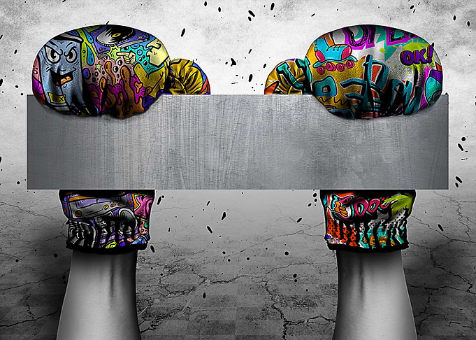 boxing graffiti fun