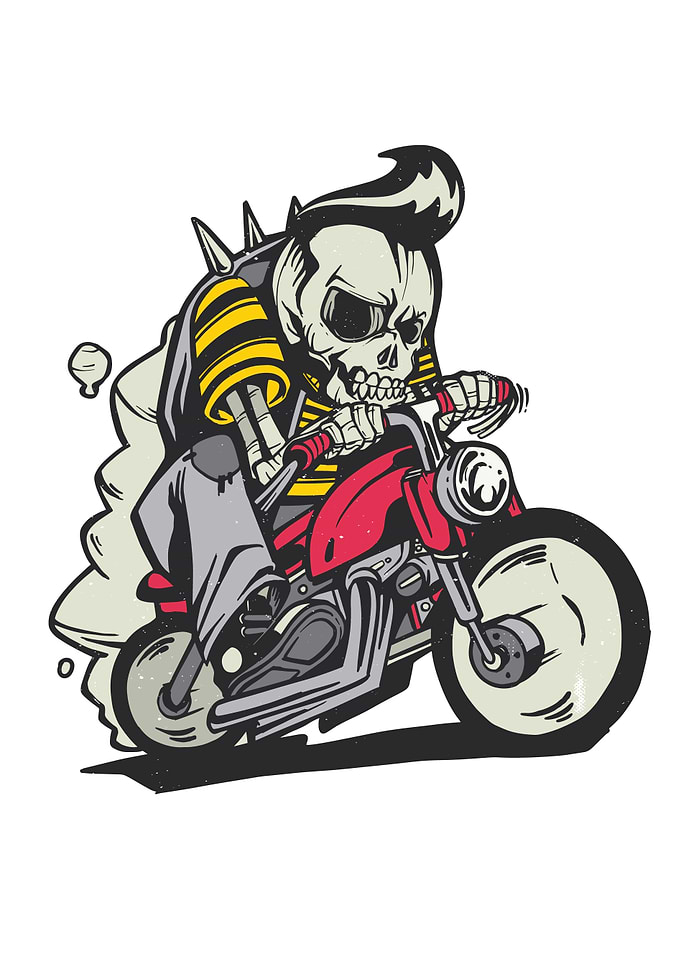 OUTLAW SKELETON BIKE RIDER