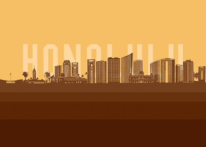 honolulu skyline retro 2