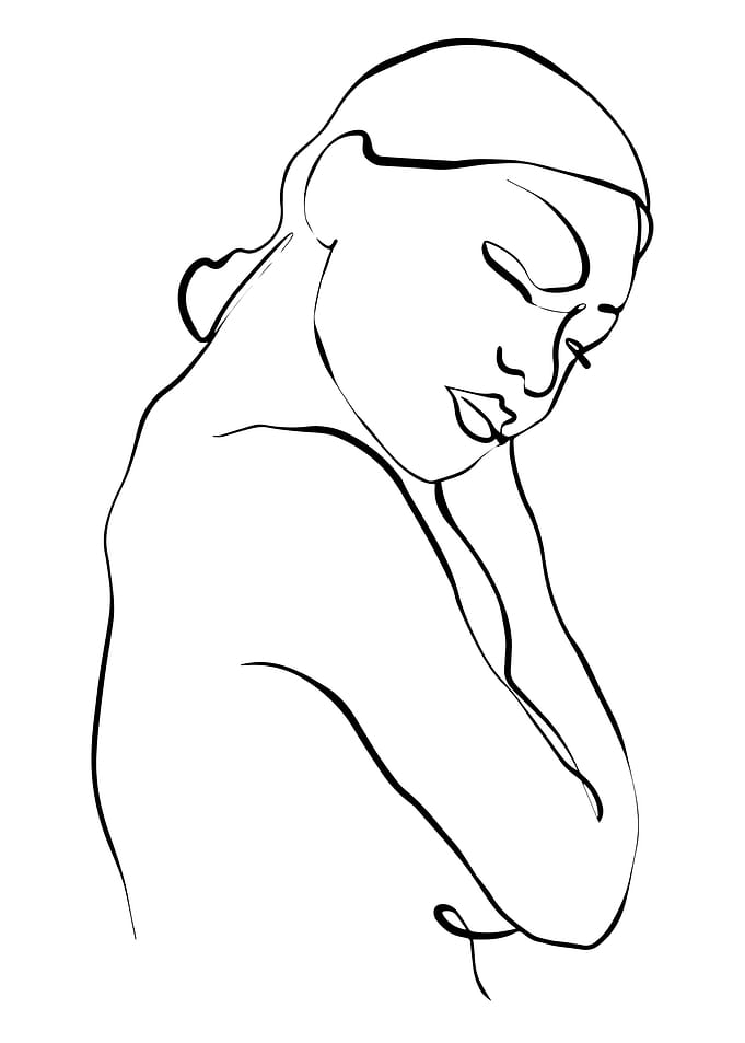 One Line Art Woman