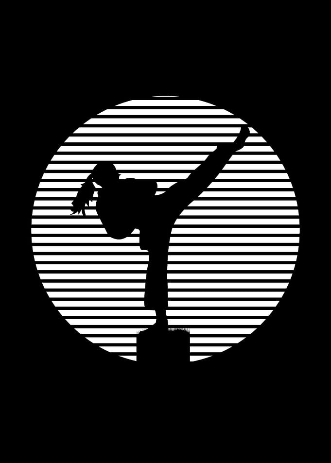 Kick the moon black white