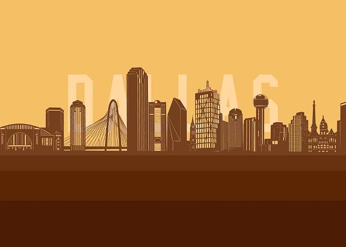 dallas skyline retro 2