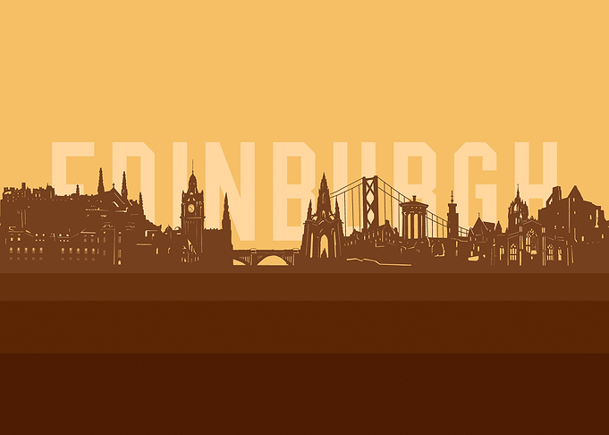 edinburgh skyline retro 2