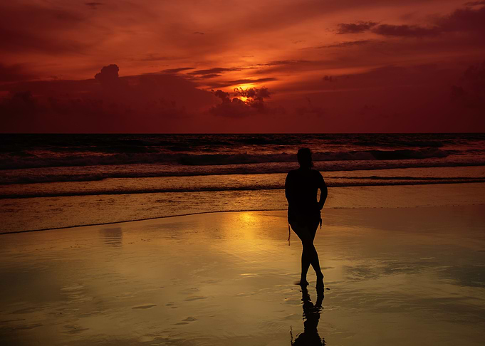 Sunset beach Thailand Asia