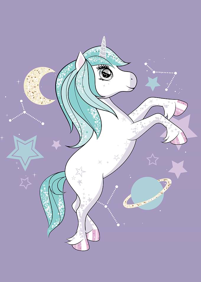 Unicorn with glittering
