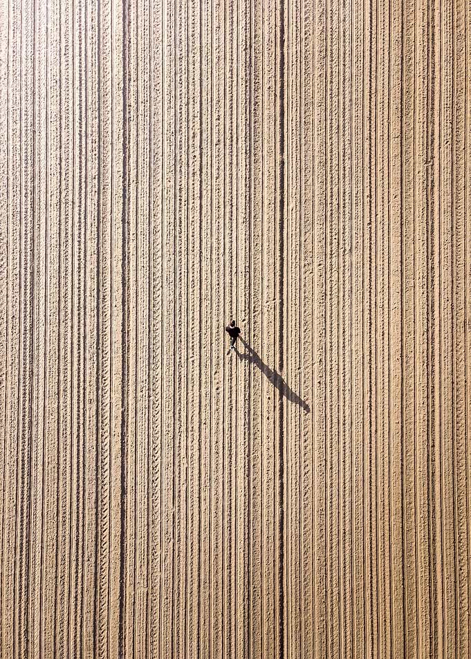 A man alone in a field