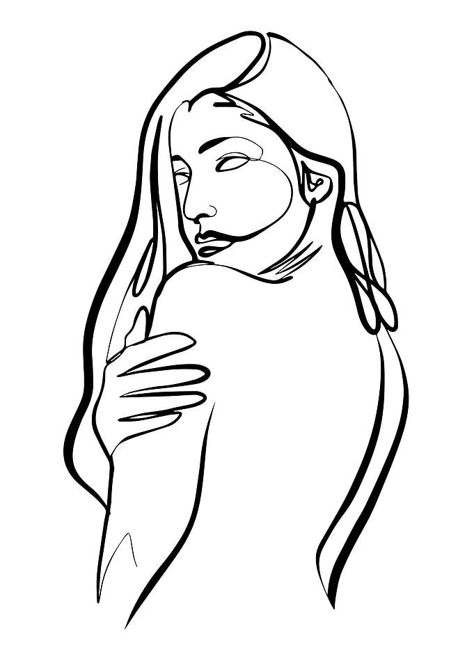 One Line Art Woman
