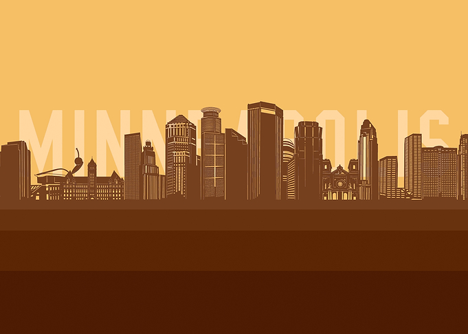 minneapolis skyline retro