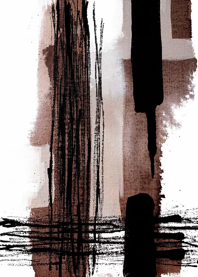 Brown black ink abstract