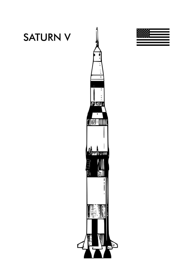SATURN V SIMPLE WHITE