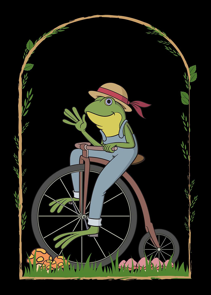 Cottagecore Frog bicycle
