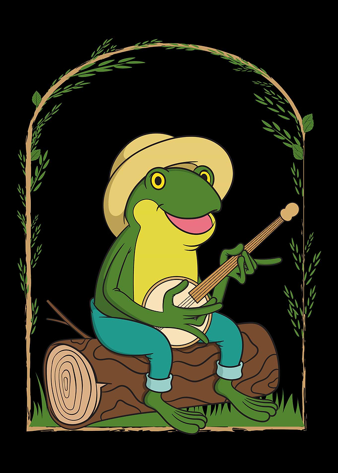 Cottagecore Frog Banjo