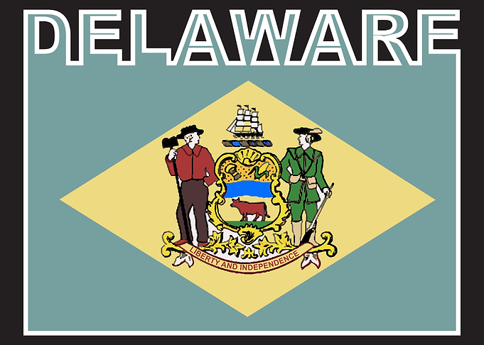 Delaware State Text Flag