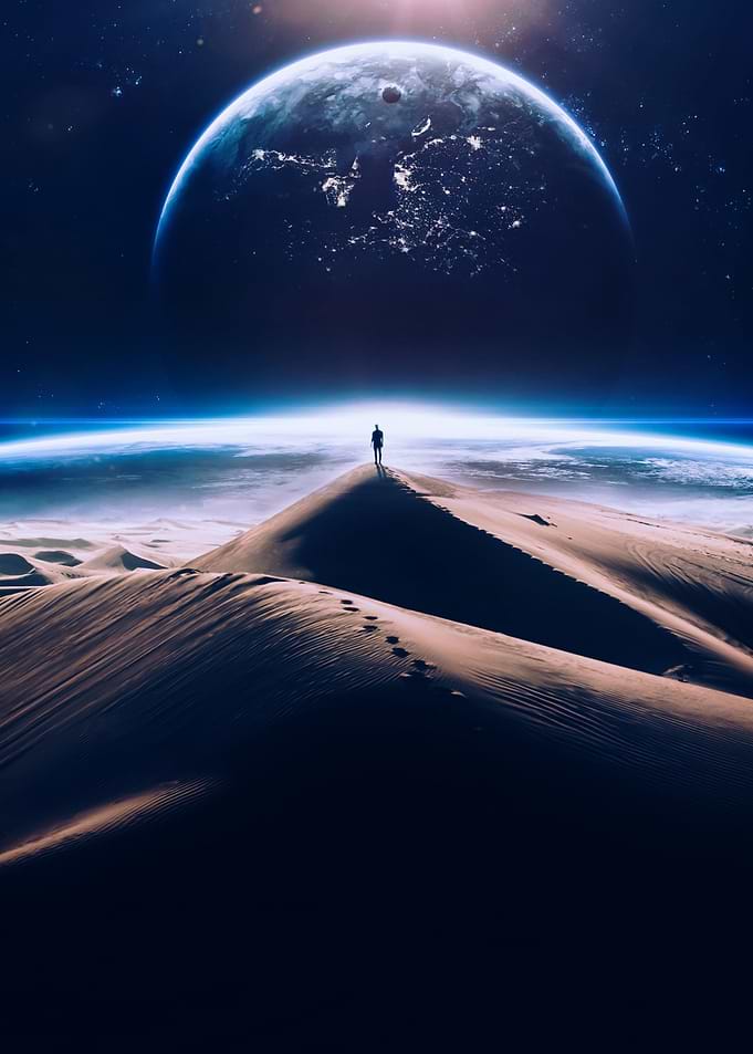 At the top of the dune