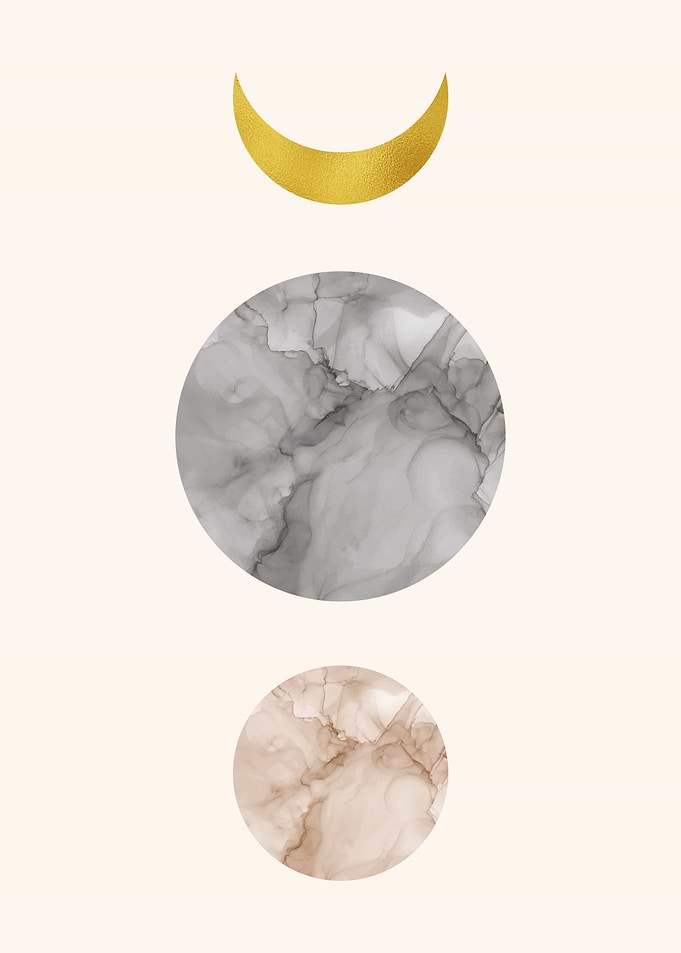 Sun and Moon Modern Art 1