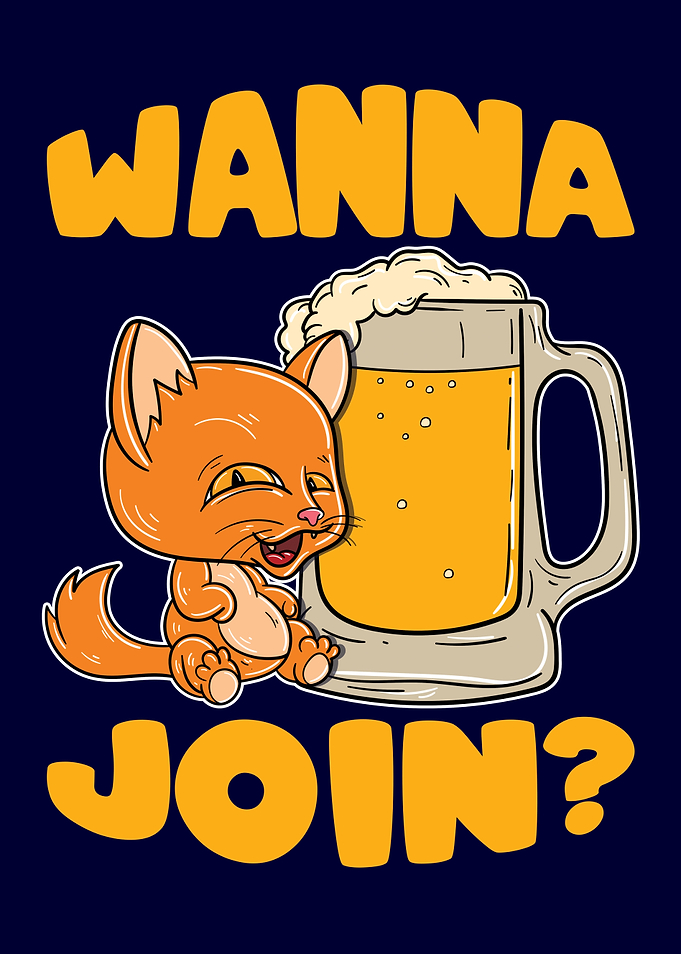 Funny cat with beer