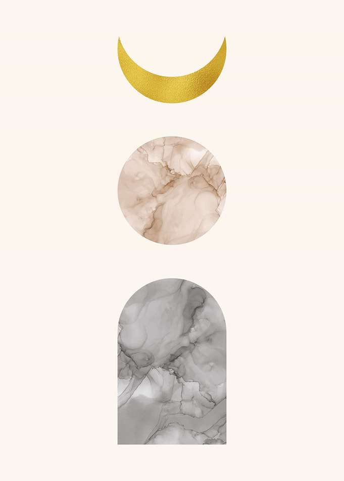 Sun and Moon Modern Art 2