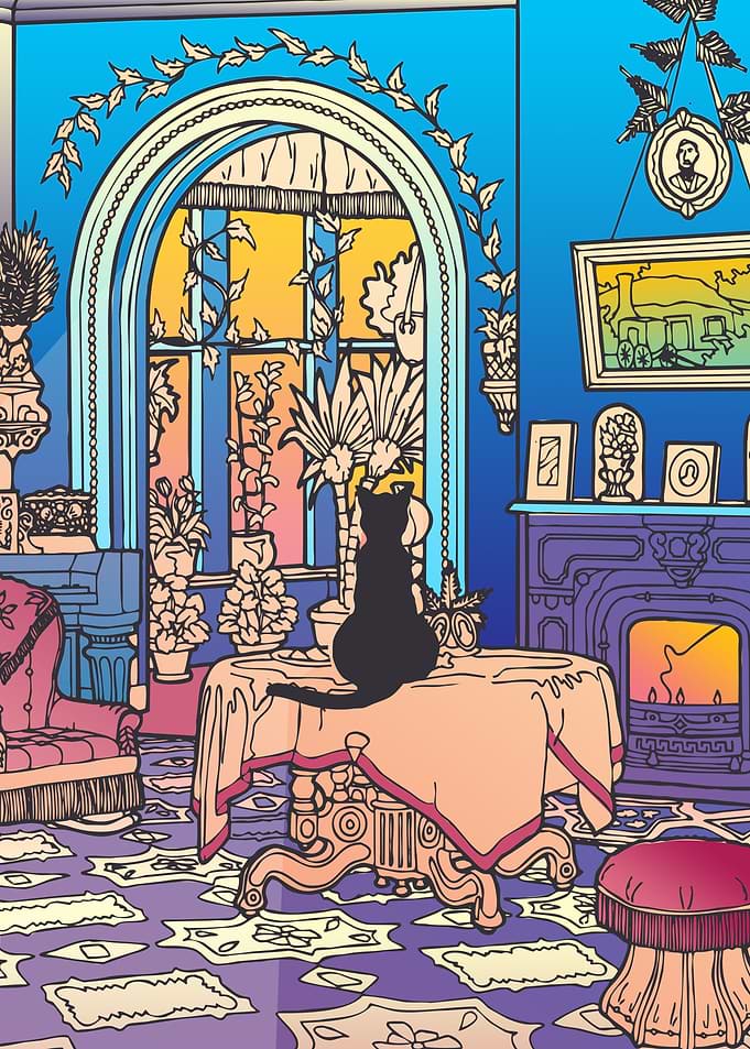 Apartment Flat Pop Art Cat