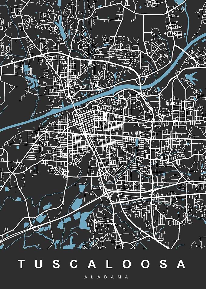 TUSCALOOSA City Map USA