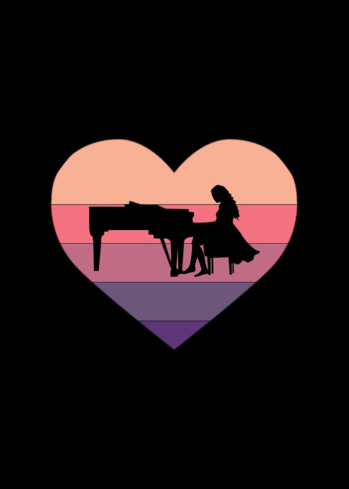 Retro Sunset Piano Piano