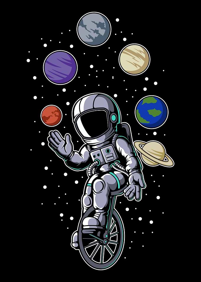 Astronaut Circus Cyclist