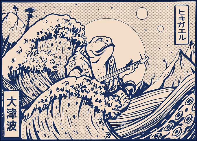 GREAT WAVE JAPANESE TOAD