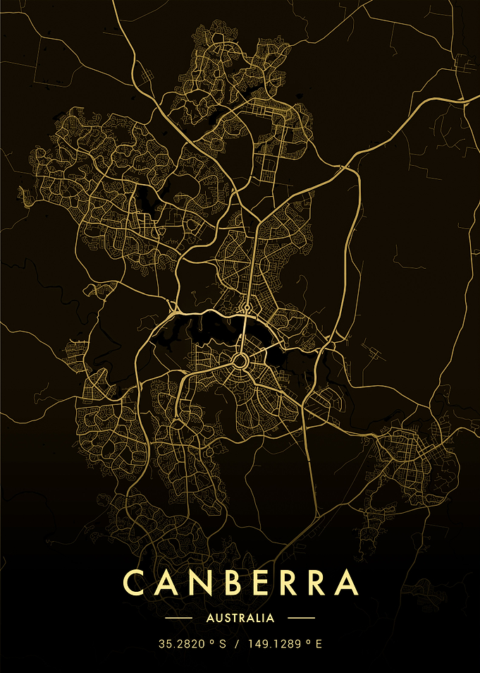 Canberra City Map Gold