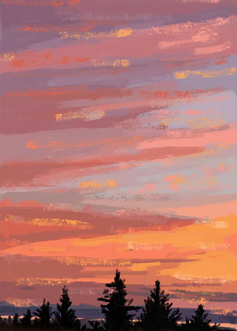 THE SUNSET ON THE LAKE