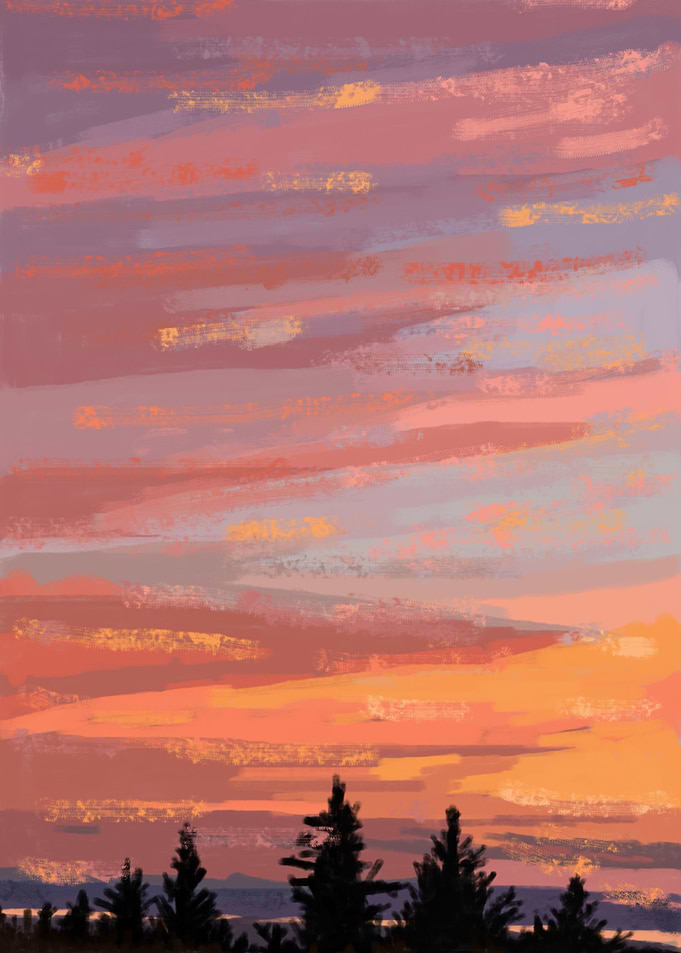 THE SUNSET ON THE LAKE