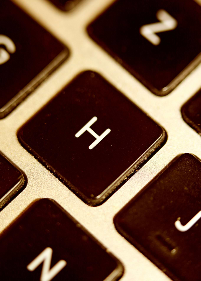 Keyboard letters close up