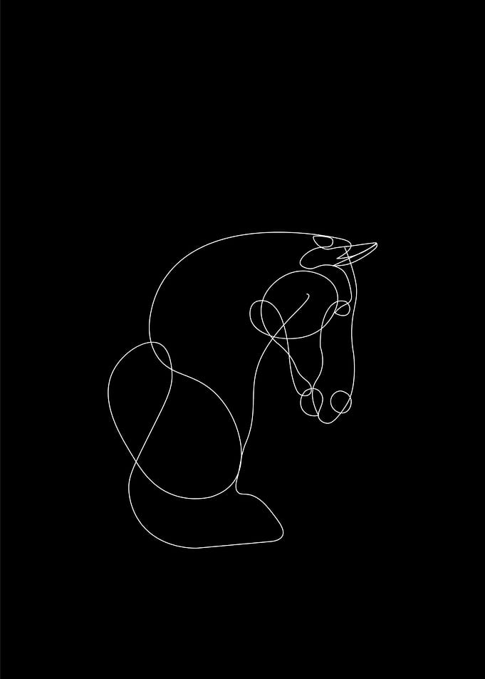 Single Line Drawing Horse