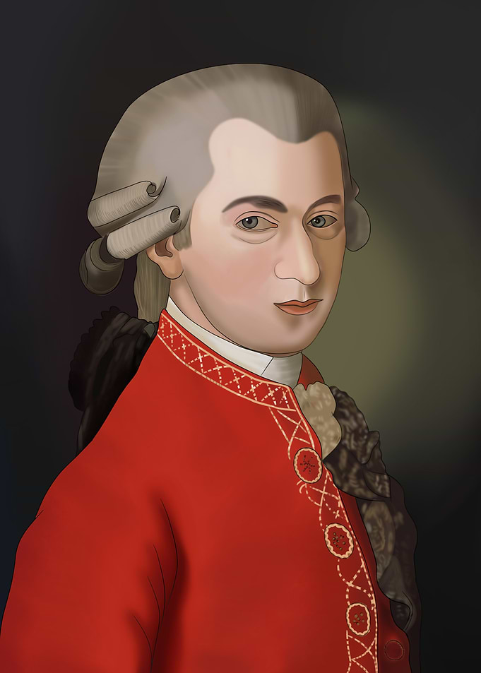 Digital art of Mozart