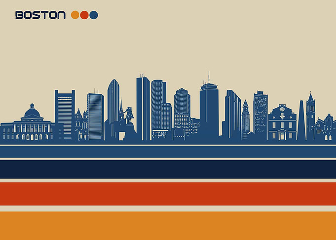boston skyline retro 3