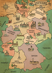 Bunte Vintage Karte