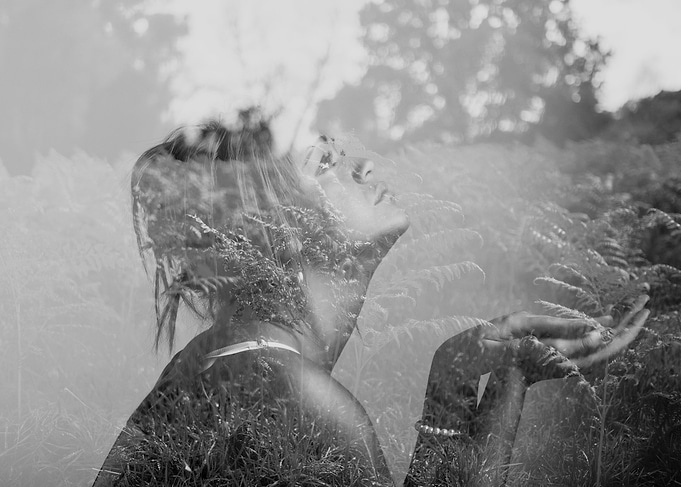 View of girl and tree in D