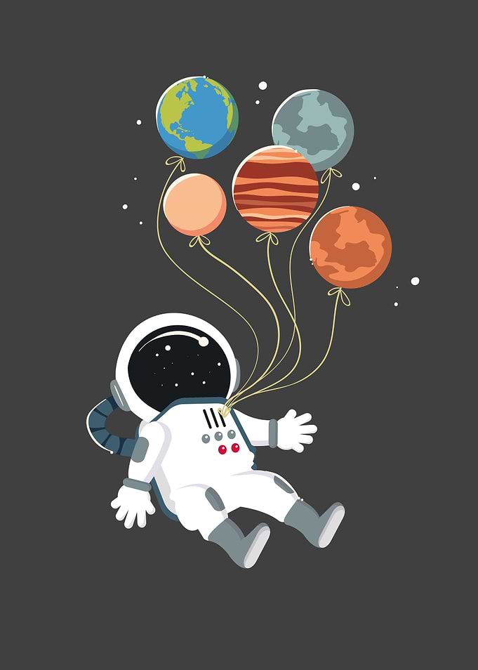 Astronaut With Balloons As