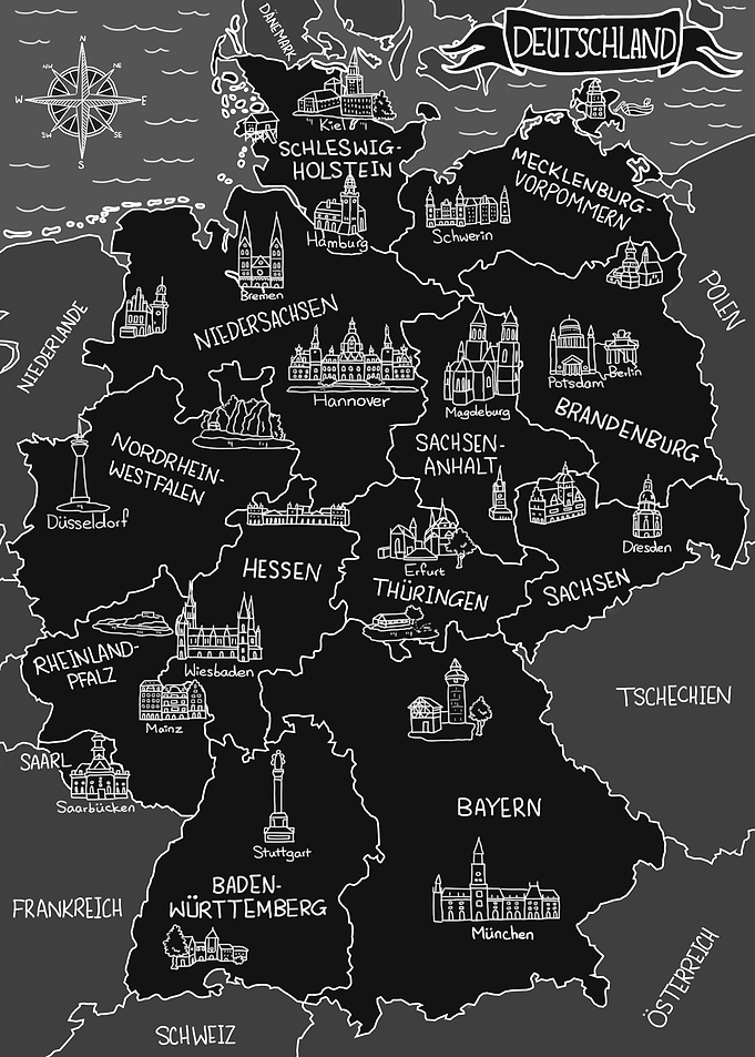 Dunkle Deutschland Karte
